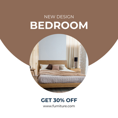 Interior Design Offer with Stylish Bedroom Instagram Design Template
