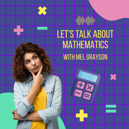 Ontwerpsjabloon van Podcast Cover van podcast topic over wiskunde