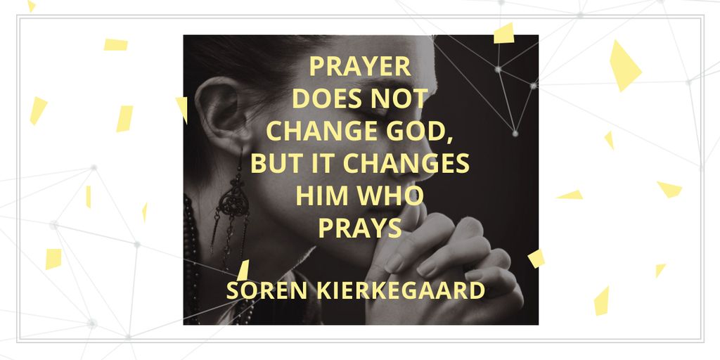 Religion Quote with Woman Praying Image Modelo de Design