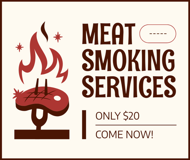 Designvorlage Discount on Meat Smoking Services für Facebook