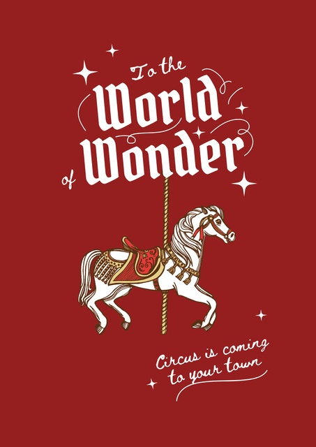 Circus Show Announcement with Cute Toy Horse Poster Modelo de Design