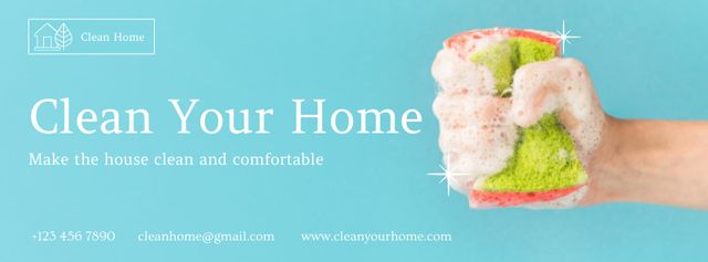 Clean Your Home Facebook cover Πρότυπο σχεδίασης