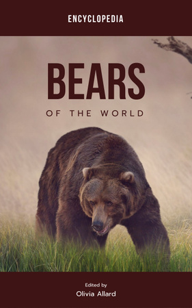 enciclopédia das espécies de urso do mundo Book Cover Modelo de Design