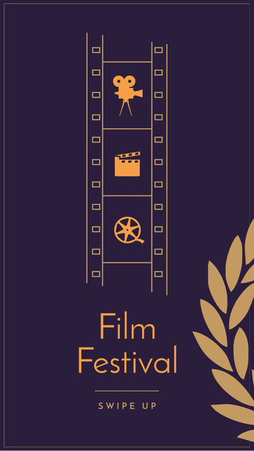 Film Festival Announcement on Blue Instagram Story Design Template