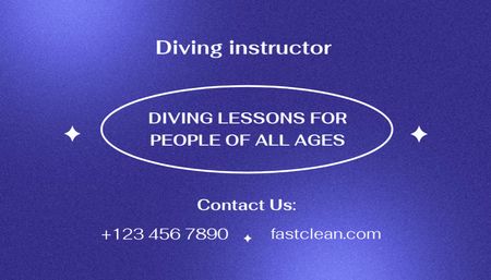 Diving Lesson Offer for People of Different Ages Business Card US Design Template