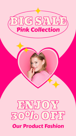 Platilla de diseño Enjoy Big Sale of Pink Collection Instagram Story