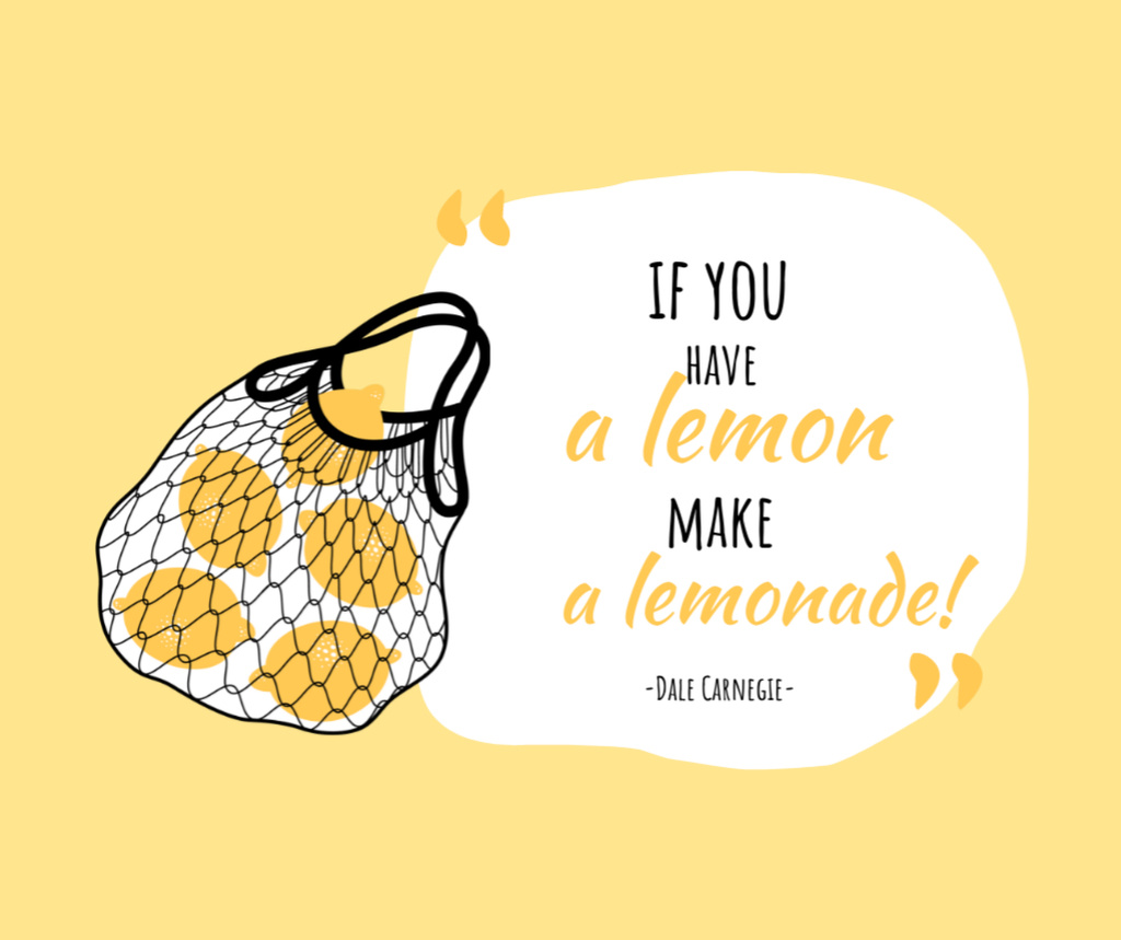 Modèle de visuel Inspirational Quote with lemons - Facebook