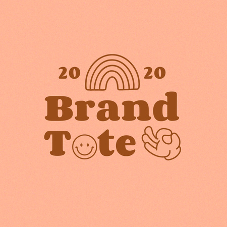 Template di design emblema del negozio con emoji Logo