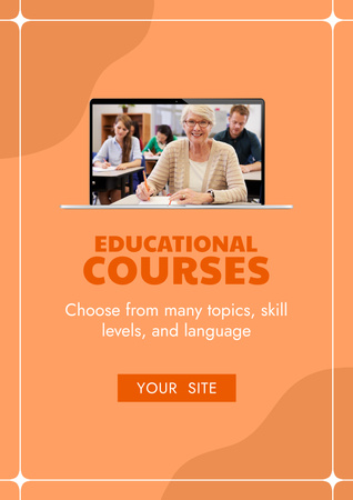 Educational Courses Ad Poster Šablona návrhu