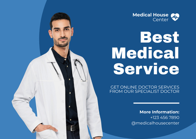 Designvorlage Medical Center Ad with Doctor für Card