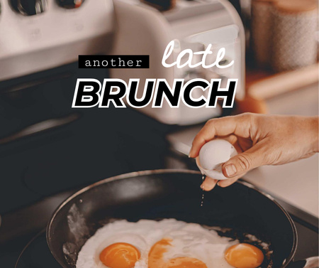 Plantilla de diseño de huevos fritos para almuerzo tardío Facebook 