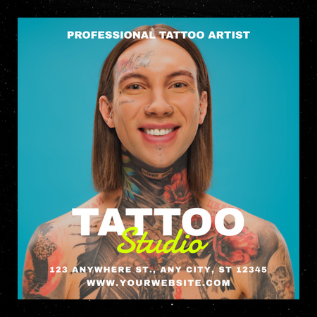 Professional And Colorful Tattoo Studio Offer Instagram Design Template