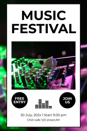 Unforgettable Music Festival With DJ Promotion Pinterest Design Template