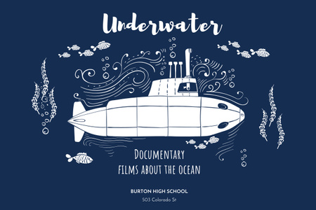 Ontwerpsjabloon van Poster 24x36in Horizontal van Documentairefilm over onderwaterwereld
