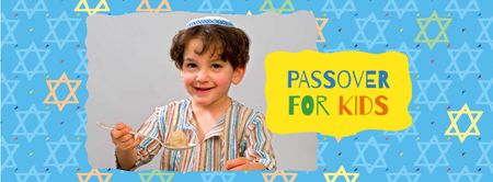 Template di design saluto pasquale con il bambino ebreo Facebook cover