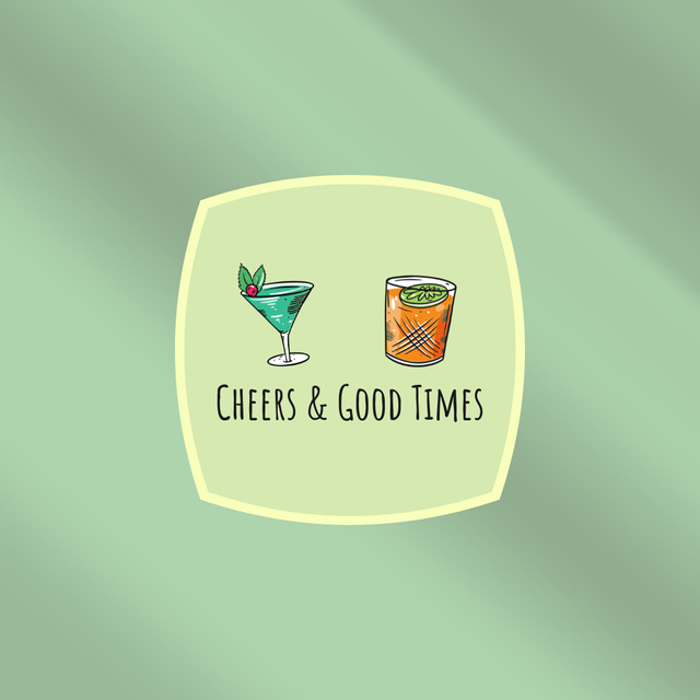 Cheers With Flavorsome Cocktails In Bar Animated Logo Design Template