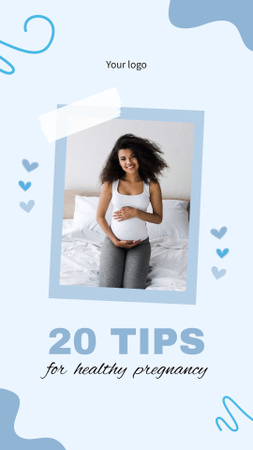 Plantilla de diseño de Conjunto útil de consejos para un embarazo saludable Instagram Video Story 