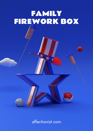 USA Independence Day Sale Announcement Postcard A6 Vertical tervezősablon