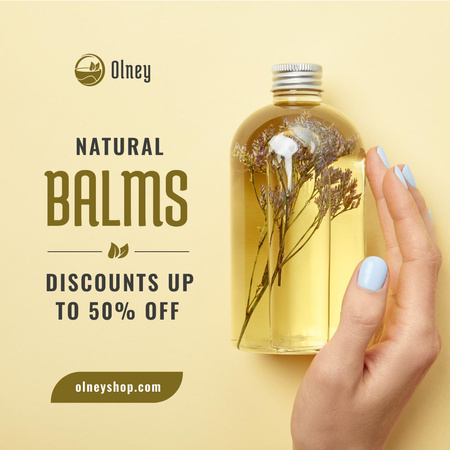 Beauty Products Sale Natural Oil in Bottle Instagram Design Template
