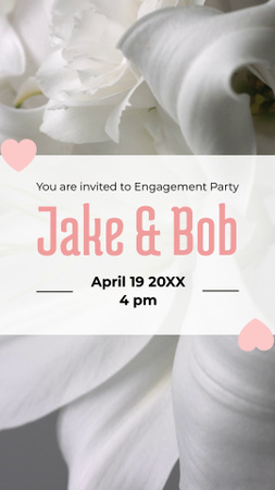 Engagement Party Announcement With Flowers TikTok Video Design Template