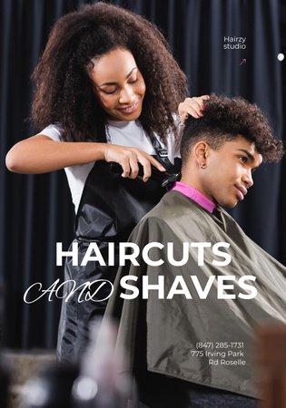 Hair Salon Services Offer Poster 28x40in Design Template