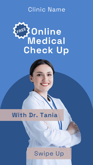 Designvorlage Offer of Online Medical Checkup für Instagram Story