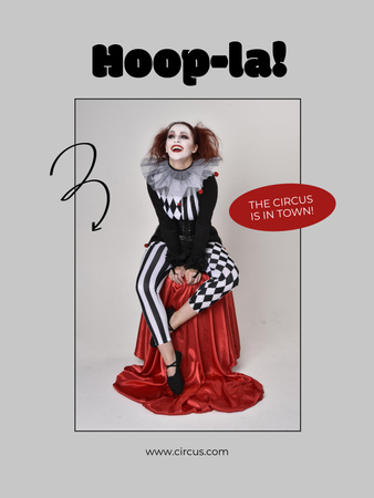 Circus Show Announcement with Performer Poster US Design Template