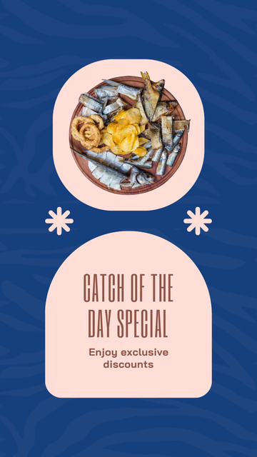 Plantilla de diseño de Special Offer of Day for Delicious Fish Instagram Video Story 