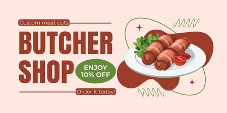 Enjoy Discounts at Local Butcher Shop Twitter Design Template