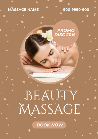 Young Woman Having Beauty Massage at Spa Salon Poster – шаблон для дизайна