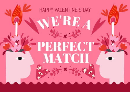 Aşık Çift'ten Sevgililer Günü için tebrikler Card Tasarım Şablonu