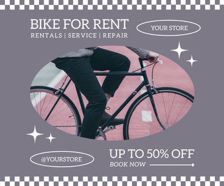 Bicycles for Rent to Ride the City Medium Rectangle Design Template
