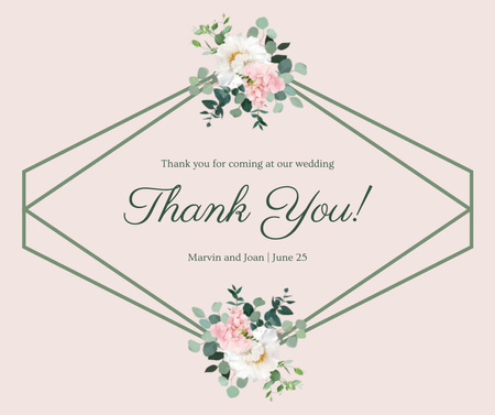 Wedding thankful card Facebook Design Template