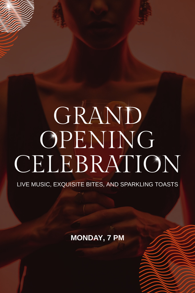 Modèle de visuel Posh Grand Opening Celebration Announcement - Pinterest