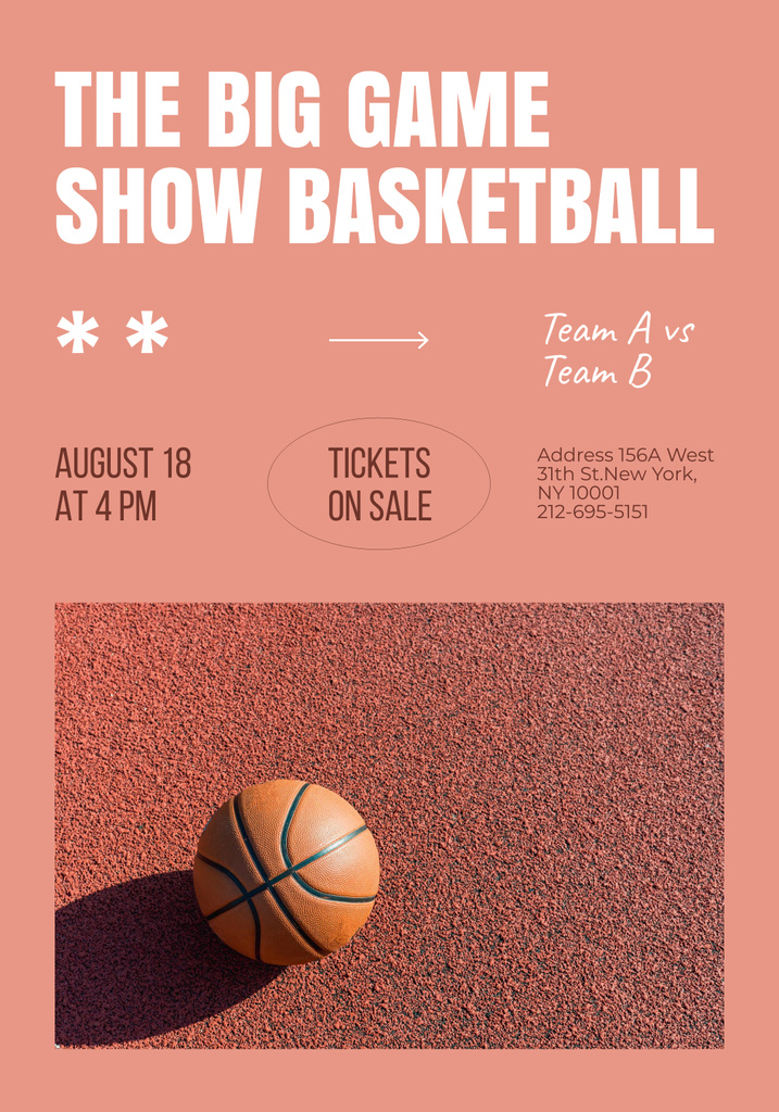 Athletic Basketball Tournament And Show Announcement Poster 28x40in Design Template