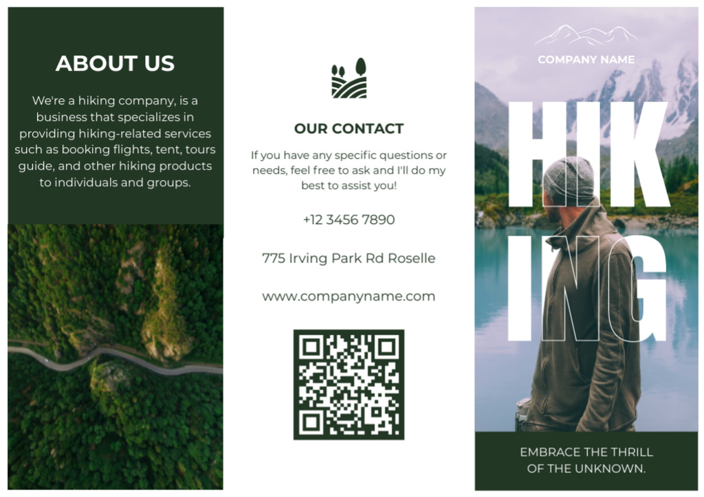 Plantilla de diseño de Travel Agency Services for Hiking Tours Brochure 