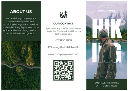 Travel Agency Services for Hiking Tours Brochure Modelo de Design