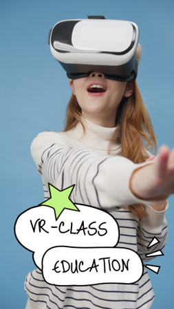 Ontwerpsjabloon van TikTok Video van Girl in Virtual Reality Glasses