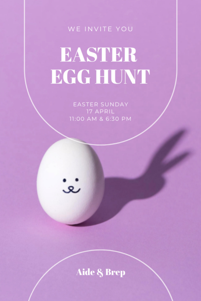 Easter Egg Hunt Announcement Invitation 6x9in Design Template