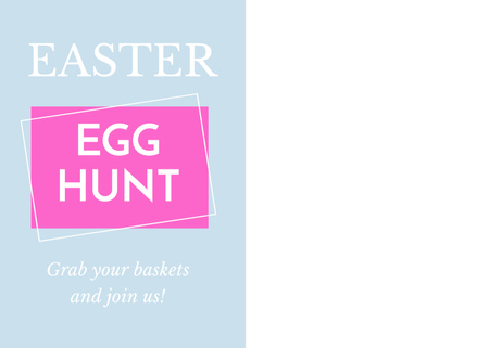 Egg Hunt Invitation Easter with Eggs Shells Postcard 5x7in Design Template