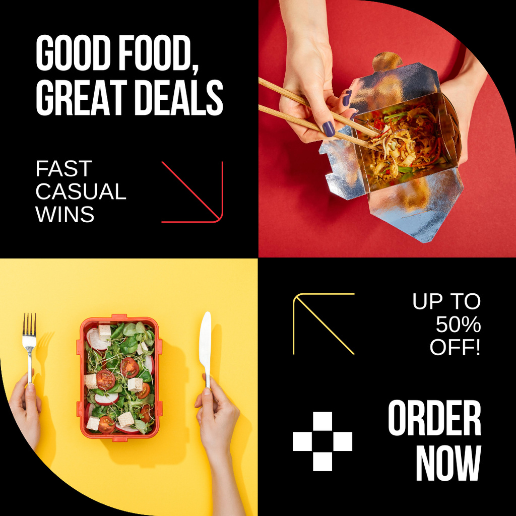 Szablon projektu Ad of Of Great Deals on Good Food Instagram AD