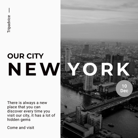 Discover New York With Our Guide Instagram Design Template