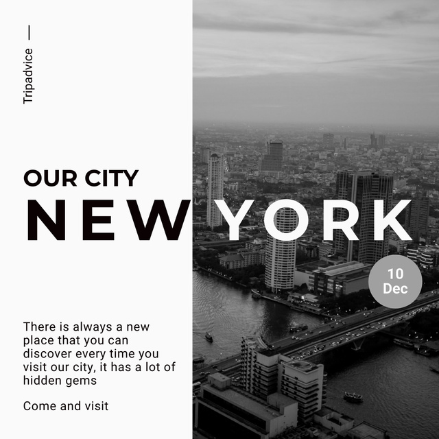 Ontwerpsjabloon van Instagram van Discover New York With Our Guide