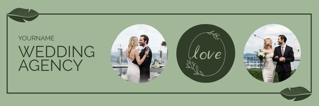 Services of Wedding Agency on Green Email header Design Template