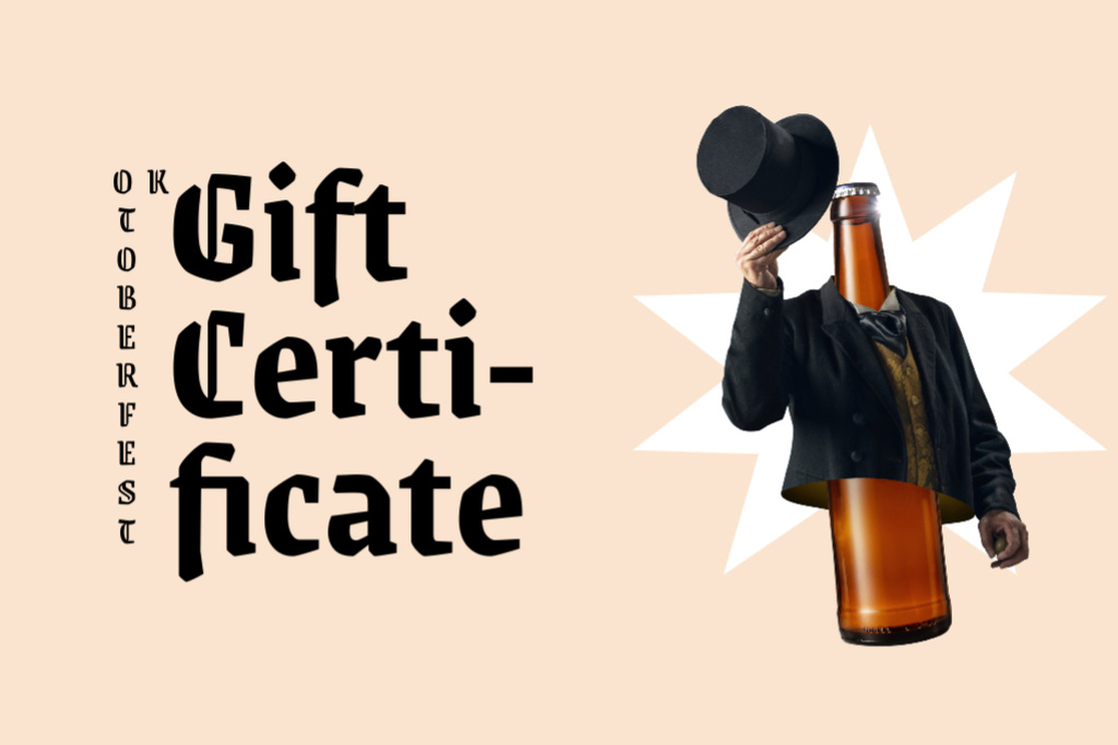 Plantilla de diseño de Oktoberfest Special Offer Announcement Gift Certificate 