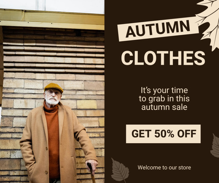 Oferta de roupas de outono confortáveis com tarifas com desconto Facebook Modelo de Design
