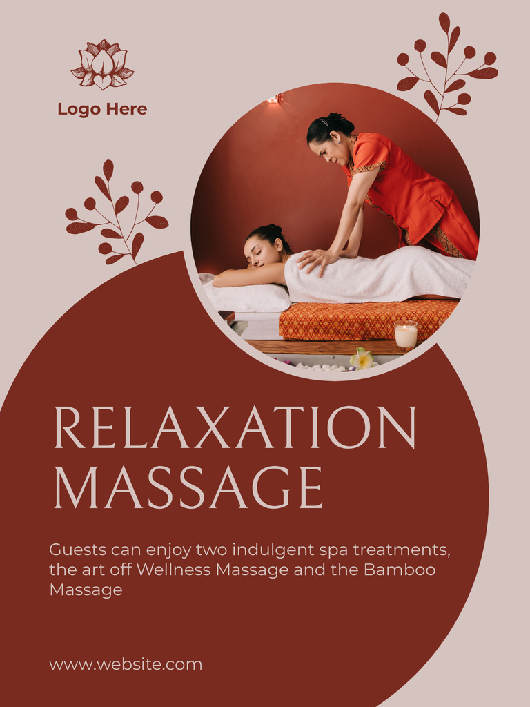 Professional Massage Services Ad Poster US tervezősablon