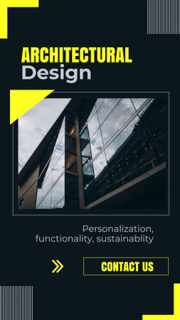 Designvorlage Professioneller Architekturdesign-Service mit Slogan für Instagram Video Story