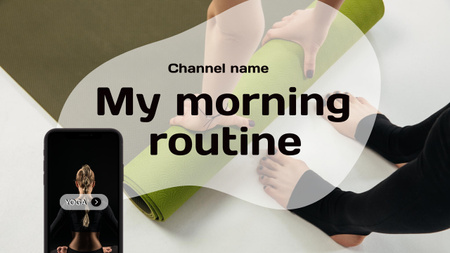 Morning Yoga Routine Online Youtube Thumbnail – шаблон для дизайну