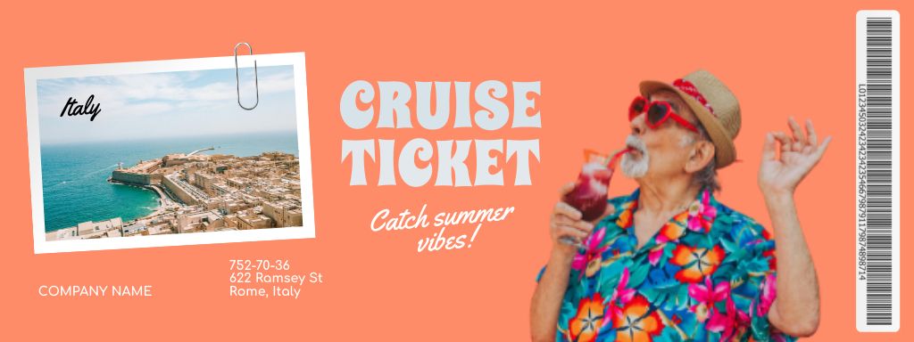 Cruise Trip Ad with Elder Tourist Coupon – шаблон для дизайну